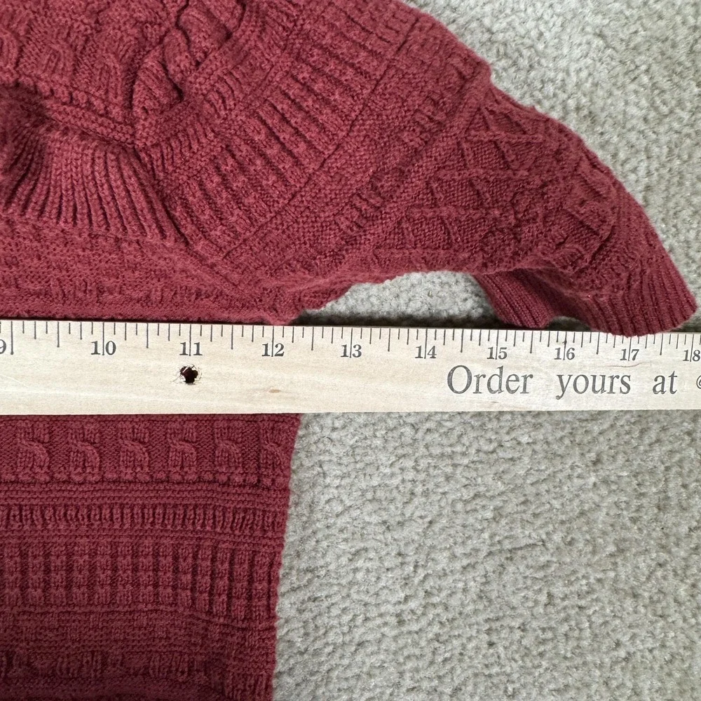 Janie And Jack Sweater Girls‎ 5 Red Ruffle Mock Neck Short Sleeve Knit Top
